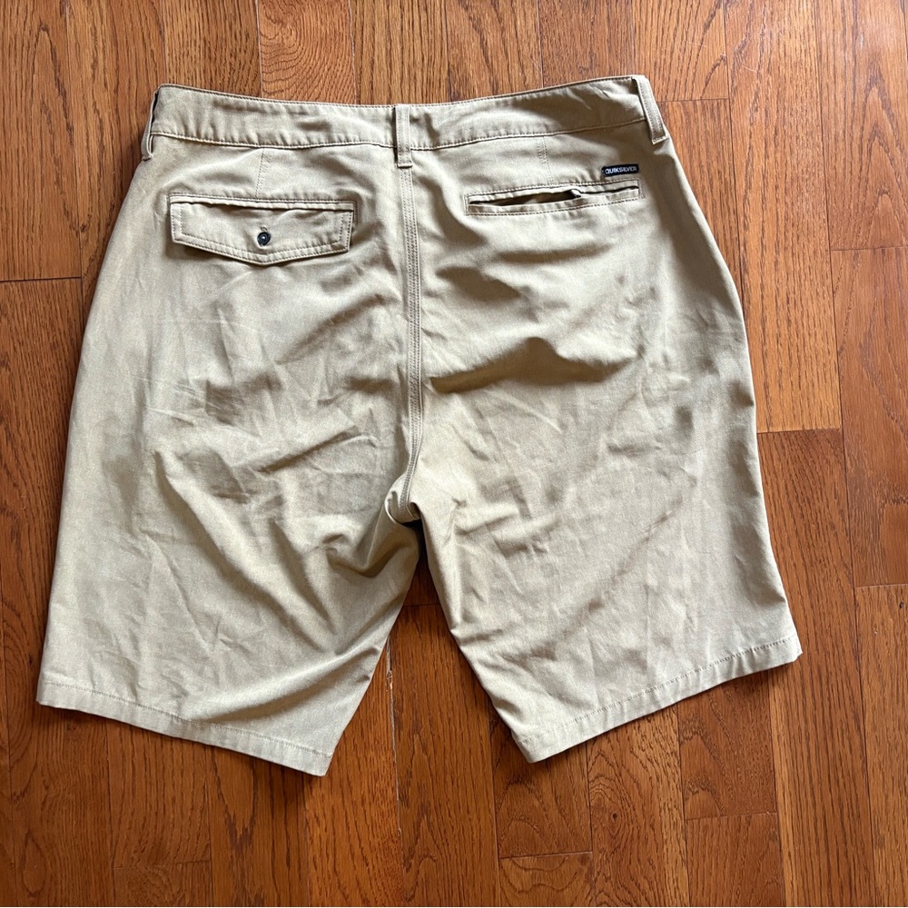 Quicksilver Mens 34 Amphibian Hybrid Shorts Khaki 4 Way Stretch Chino Dry Flight - Picture 5 of 8